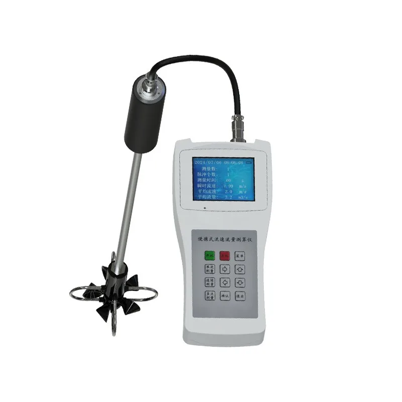 Propeller portable flow meter emergency direct reading handheld water flow velocimeter portable flow velocity calculator