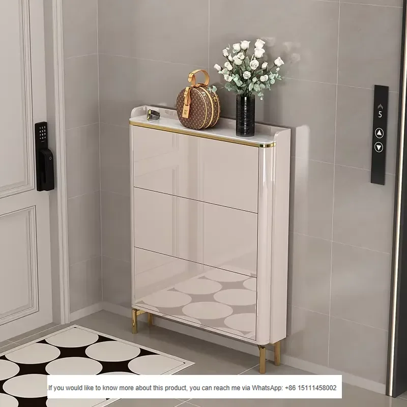 Space Saving Freestanding Extendable Convertible Multi-Tier Shoe Storage Cabinet for Living Room Hallway Entryway Wooden Shoe
