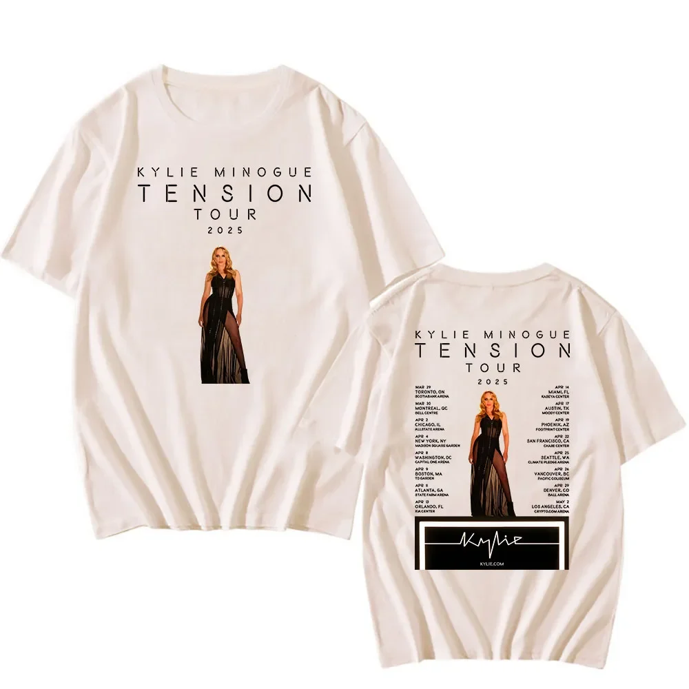 Kylie Minogue Tension Tour 2025 T-shirt Short Sleeve Cotton Men/Women Tshirts Camisetas O-neck Summer Rapper Graphic Tee-shirt