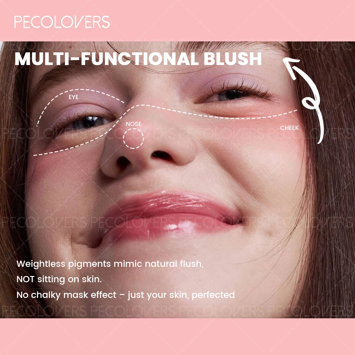 Blush viso multicolore, blush rosa marrone nude, carnagione naturale e bella, adatto a una varietà di look di trucco