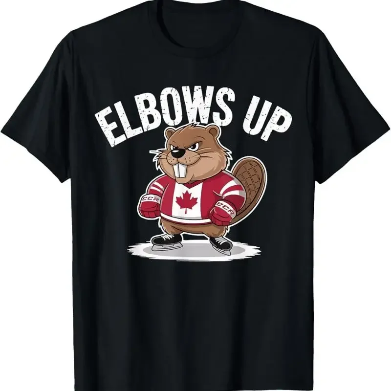 Elbows Up Hockey Beaver Canadian Proud North Strong And Free T Shirt