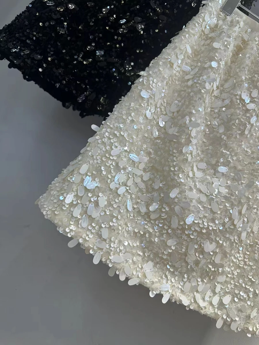 GALCAUR 솔리드 스플라이스 스팽글 시크 스커트 여성용 하이 웨이스트 루즈 스트리트웨어 파티 여성용 짧은 치마 여름 패션 신상