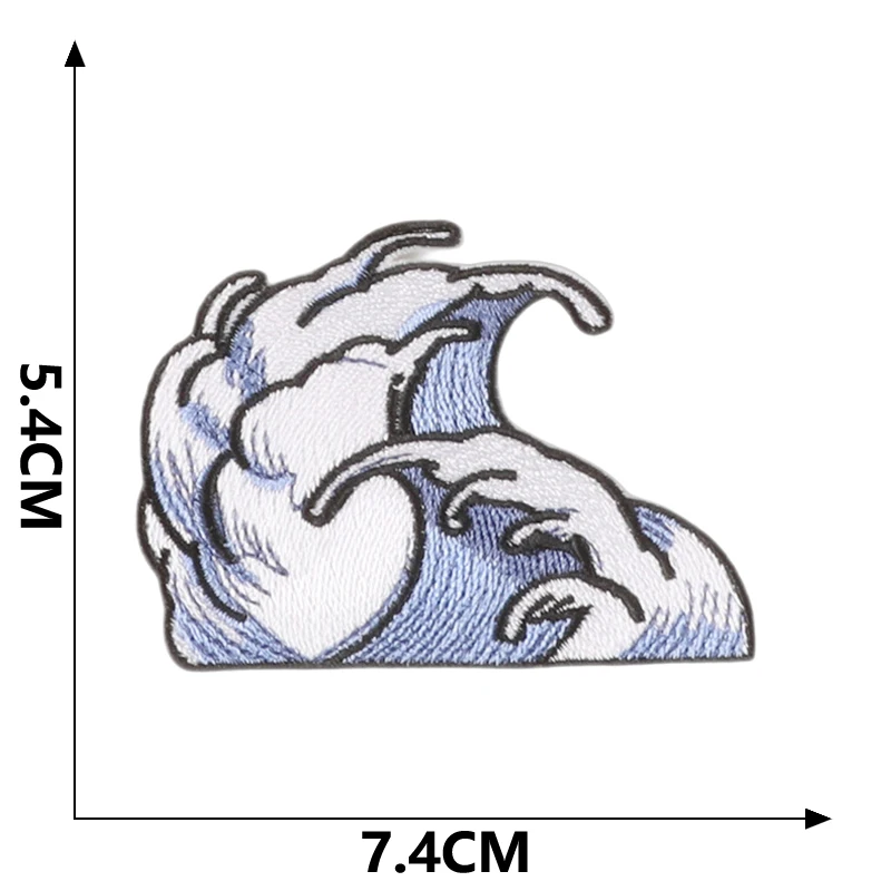 Patches für Jacken, Outdoor-Kleidung, Meereswellen, Naturlandschaft, Walstreifen, Parches, zum Aufbügeln, bestickter Stich, DIY-Designer, zum Aufnähen – Detail 16