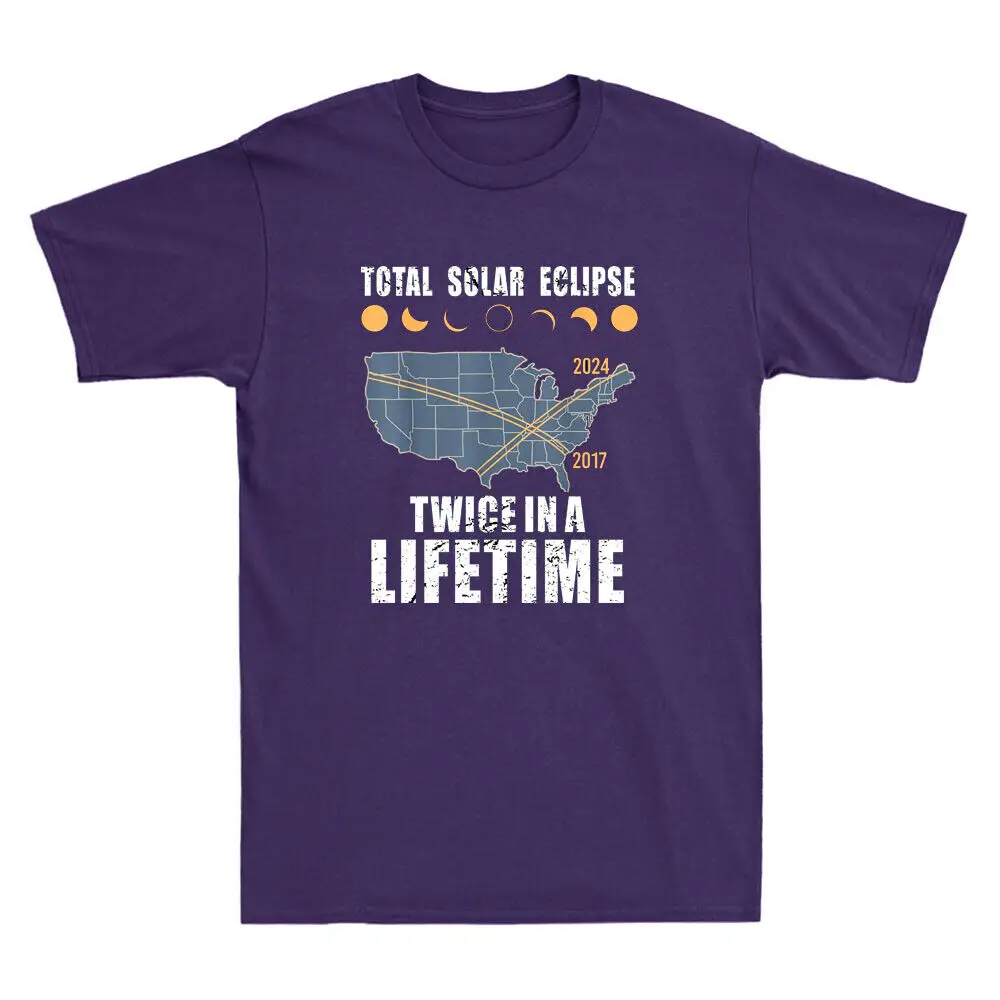 Twice In A Lifetime Solar Eclipse Shirt 2024 Total  Vintage Men's T-ShirtSummer luxury retro