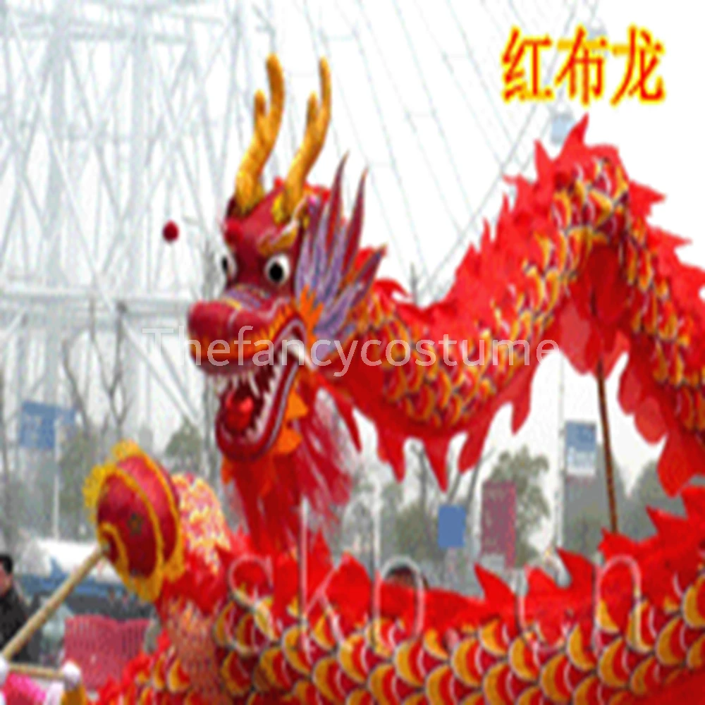 DRAGON DANCE rekwisieten volwassen maat 4 zijden stof Chinese traditionele cultuur Wulong ORIGINELE Folk Festival Celebration