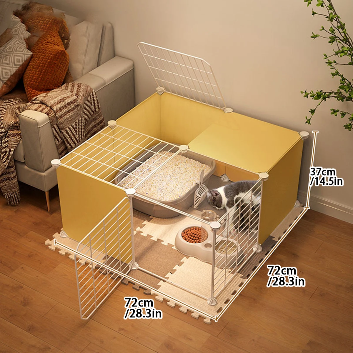 

Cat Cage for Home Use, Indoor Cat Maternity Room, Enclosed Maternity Nest for Pregnant Cats, Cat Cage with Toilet, Breeding Box