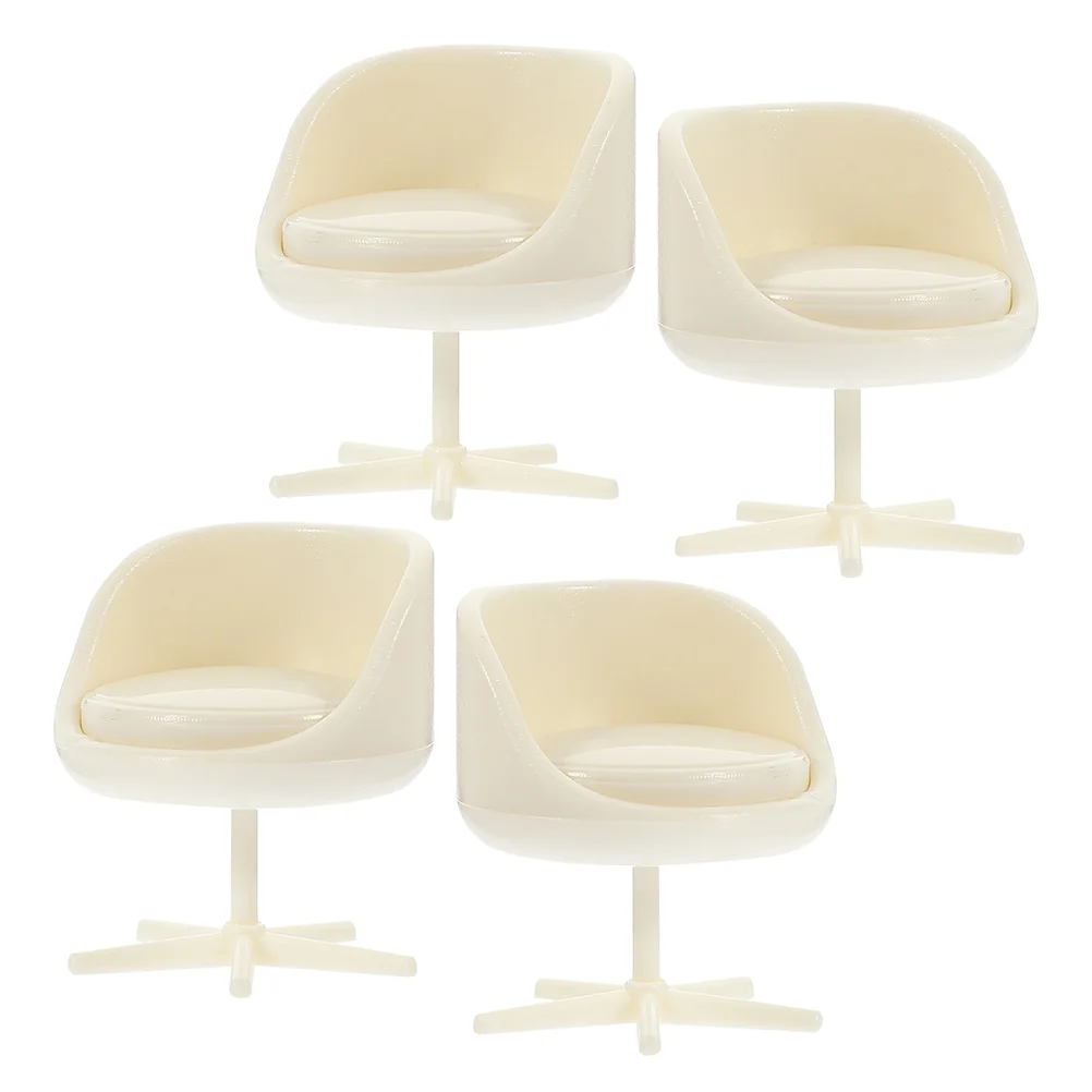

4 Pcs European Style Mini Office Chair Swivel Abs Miniature Revolving Adornment