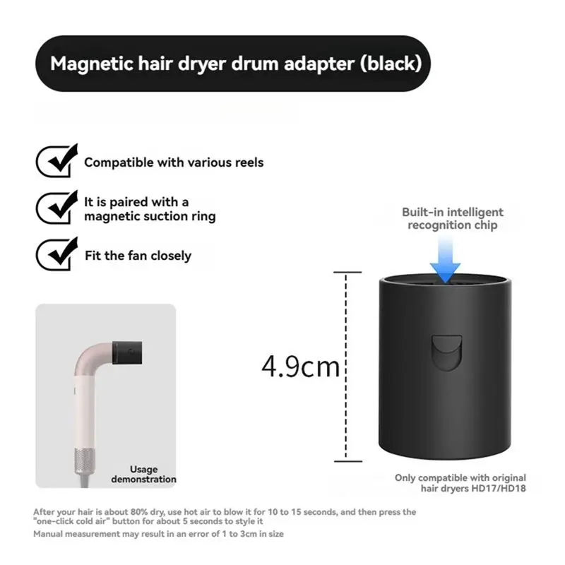 YCOC-For Dyson Supersonic HD17/HD18 Hair Dryer Replacement Adapter For Curling Iron Styler Conversion Kit - view 3