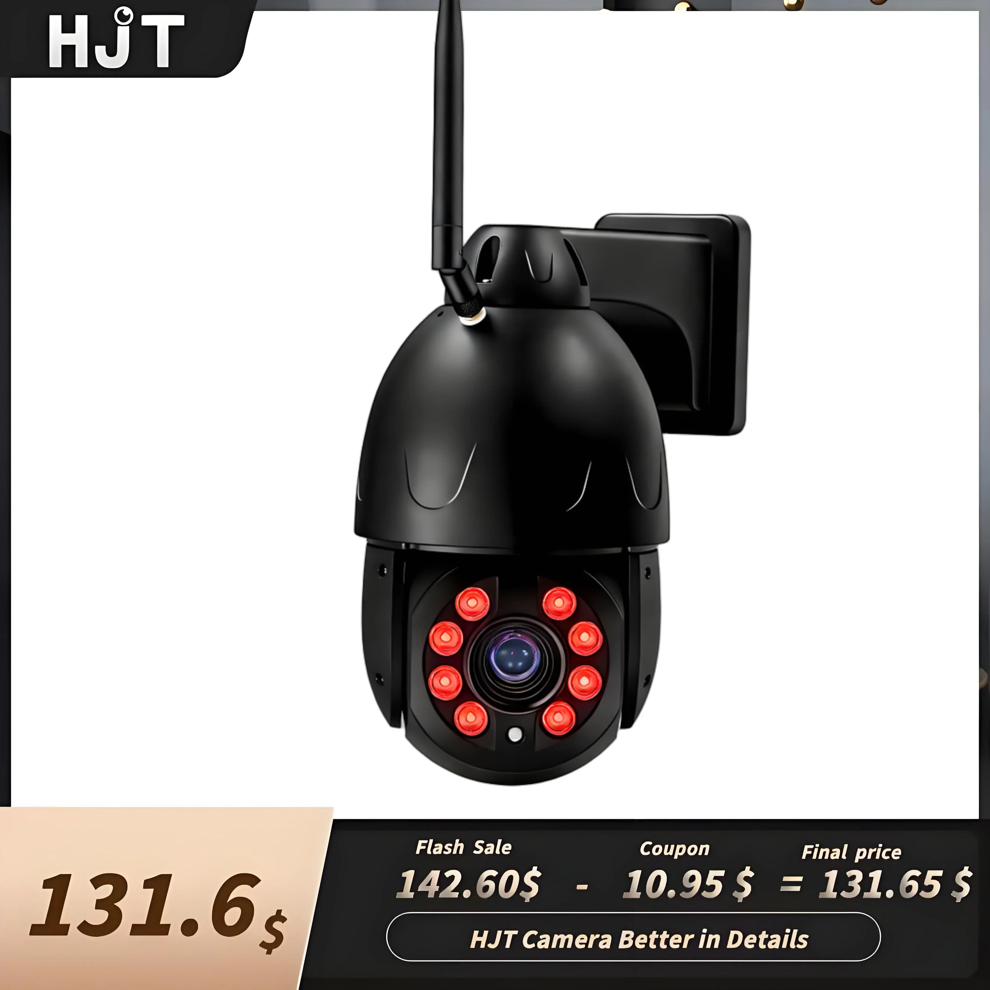 HJT 8MP 4K IP Camera 4G SIM/WIFI Camera Speed 30X Zoom Auto Tracking PTZ Camera Smart Home Outdoor Surveillance CCTV Camhi APP