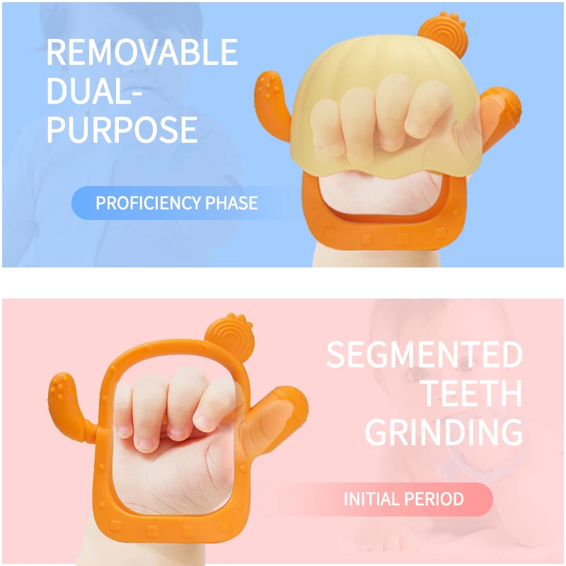 1 pz giocattoli per massaggiagengive per bambini da 0 a 12 mesi allenamento forza di presa forma di cactus bambino rinato morbido silicone accessorio per bambini giocattolo da masticare