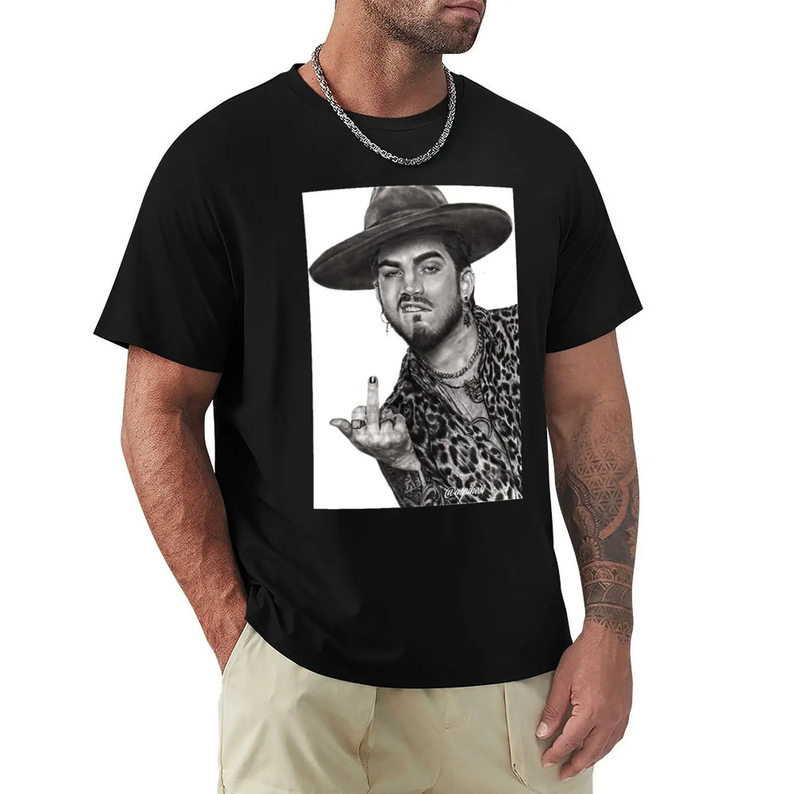 Adam Lambert T-Shirt Trendy Casual Short Sleeve Shirt