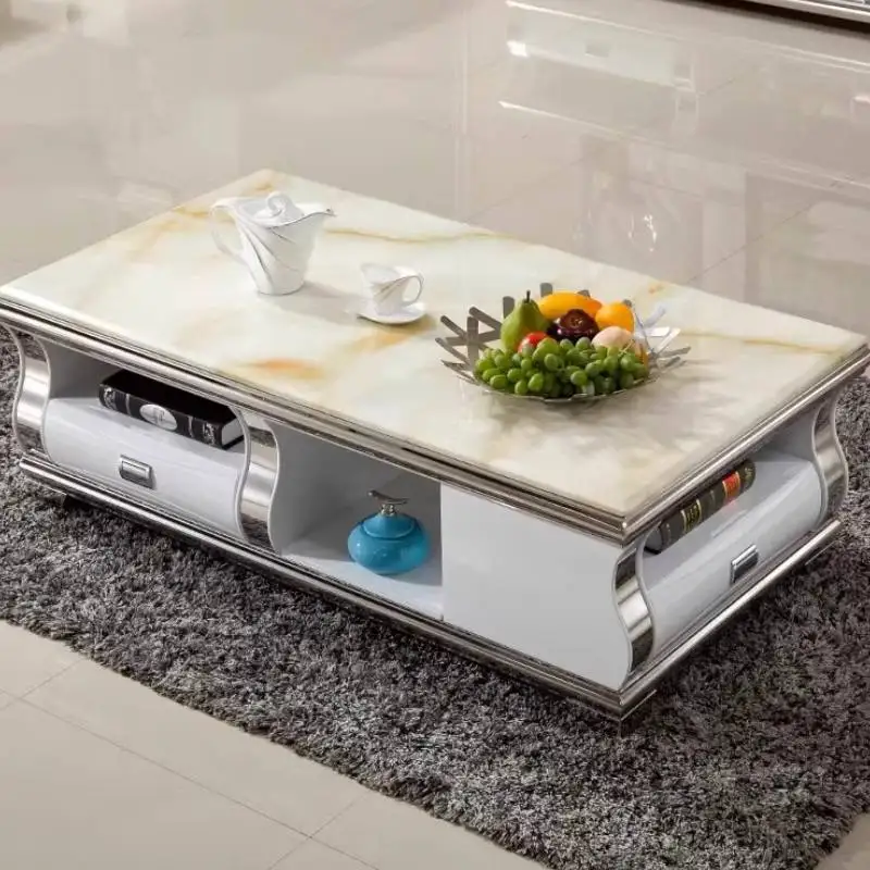 Nordic Designer Coffee Table Gray Vintage Rustic Marble White Coffee Table Luxury Space Saving Meuble Salon Furniture Home