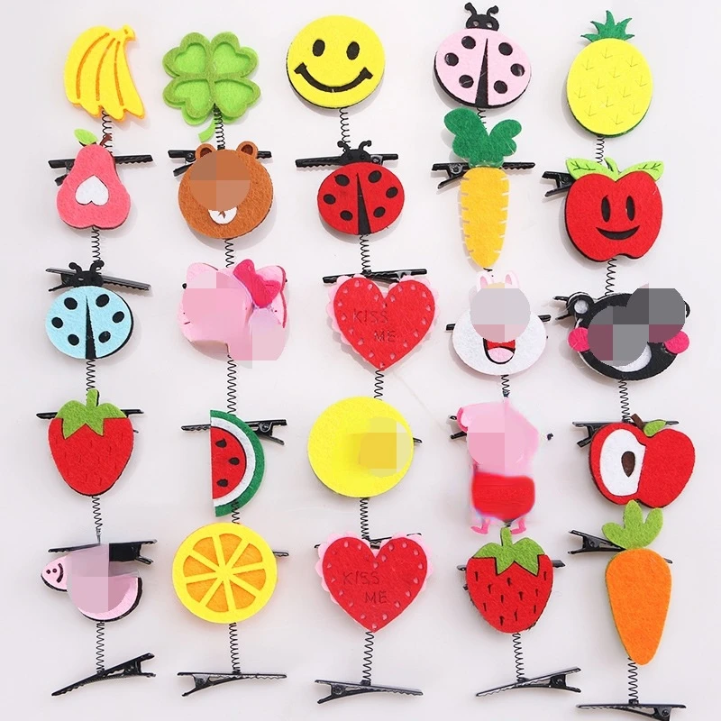 Épingle à cheveux en tissu pour fille, pince à cheveux en forme de fruit de dessin animé, accessoires pour cheveux