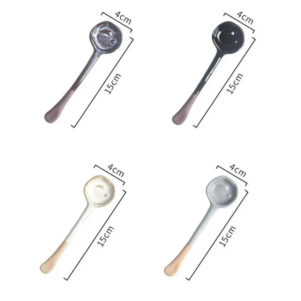 New Vintage Ceramic Spoon Handmade Long-Handle Coffee Whisk Tea Scoop Afternoon Tea