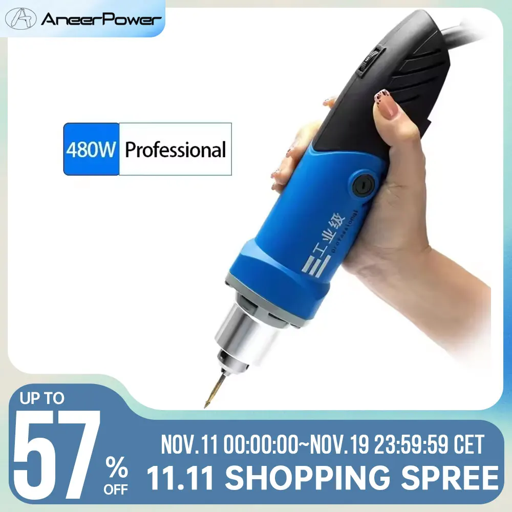480W Mini Electric Drill Variable Speed Dremel Engraving Polishing Machine Wood Carving Rotary Tool Milling Cutter Rasp File Etc