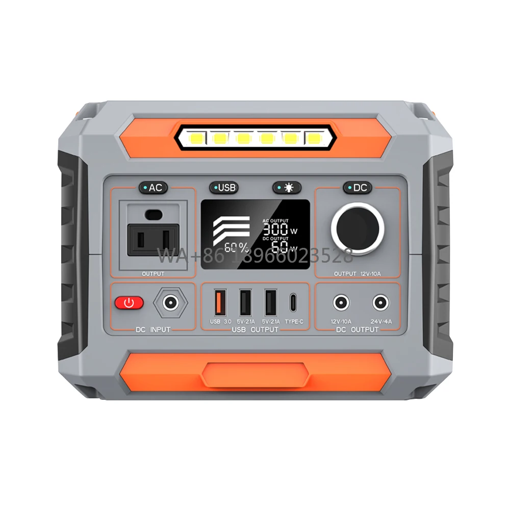 

Портативная электростанция на 300 Вт для экстренных ситуаций с беспроводной зарядкой и функцией хранения энергии, для использования на улице (не для лазеров)
