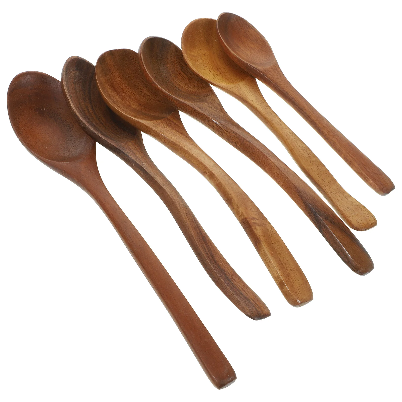 

6 Pcs Wooden Spoon Mixing Spoons Sugar Honey Long Handle Scoop Acacia Saucier Drizzle