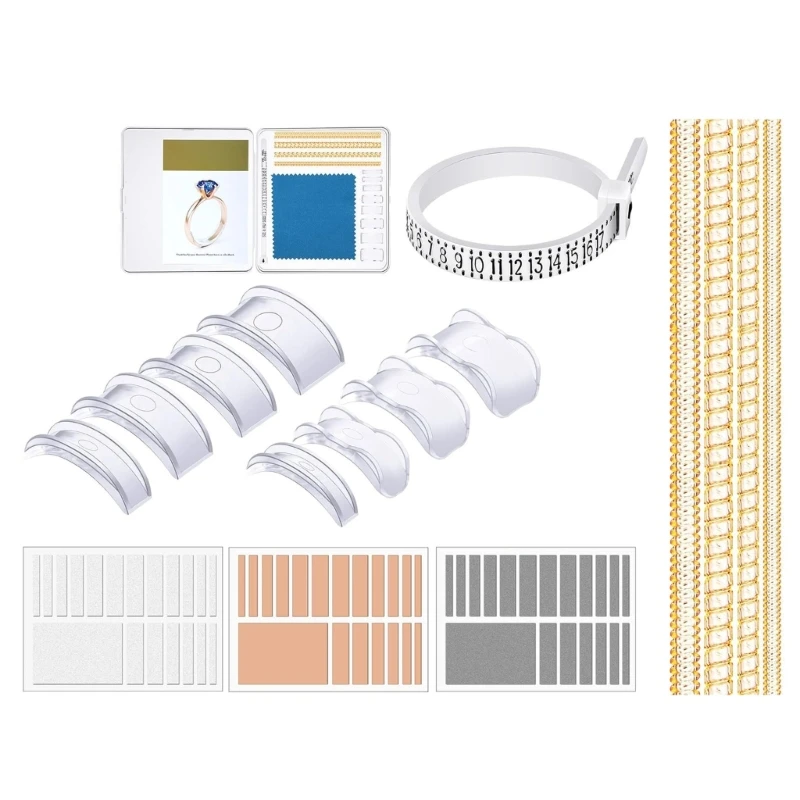 71Pcs Rings Sizer Adjuster for Loose Rings with Rings Size Measuring Tool Plug In Invisible Rings Guards Tightener