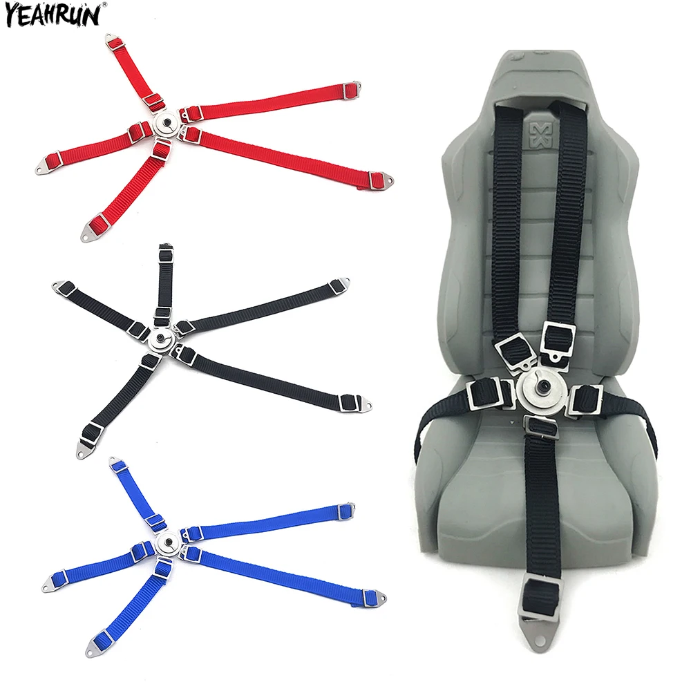 YEAHRUN RC Car Simulation Seat Safety Belt Strap for 1/10 Axial SCX10 90046 Wraith 90048 TRX4 D90 D110 Decoration Parts