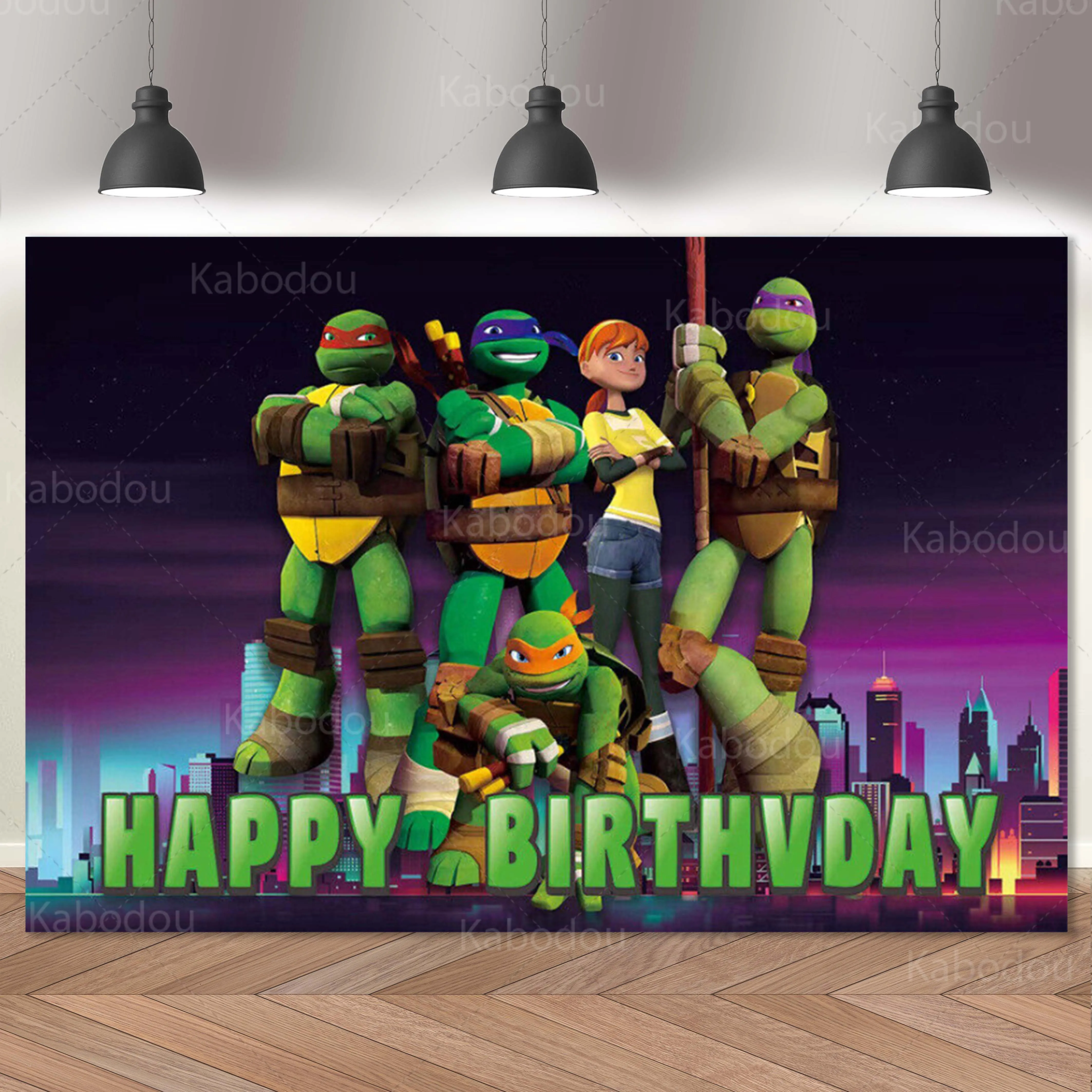 The Ninja Turtles Backdrop Cloth Kids Birthday Party Banner Decoration Cartoon Photography Background Baby Shower Studio Props