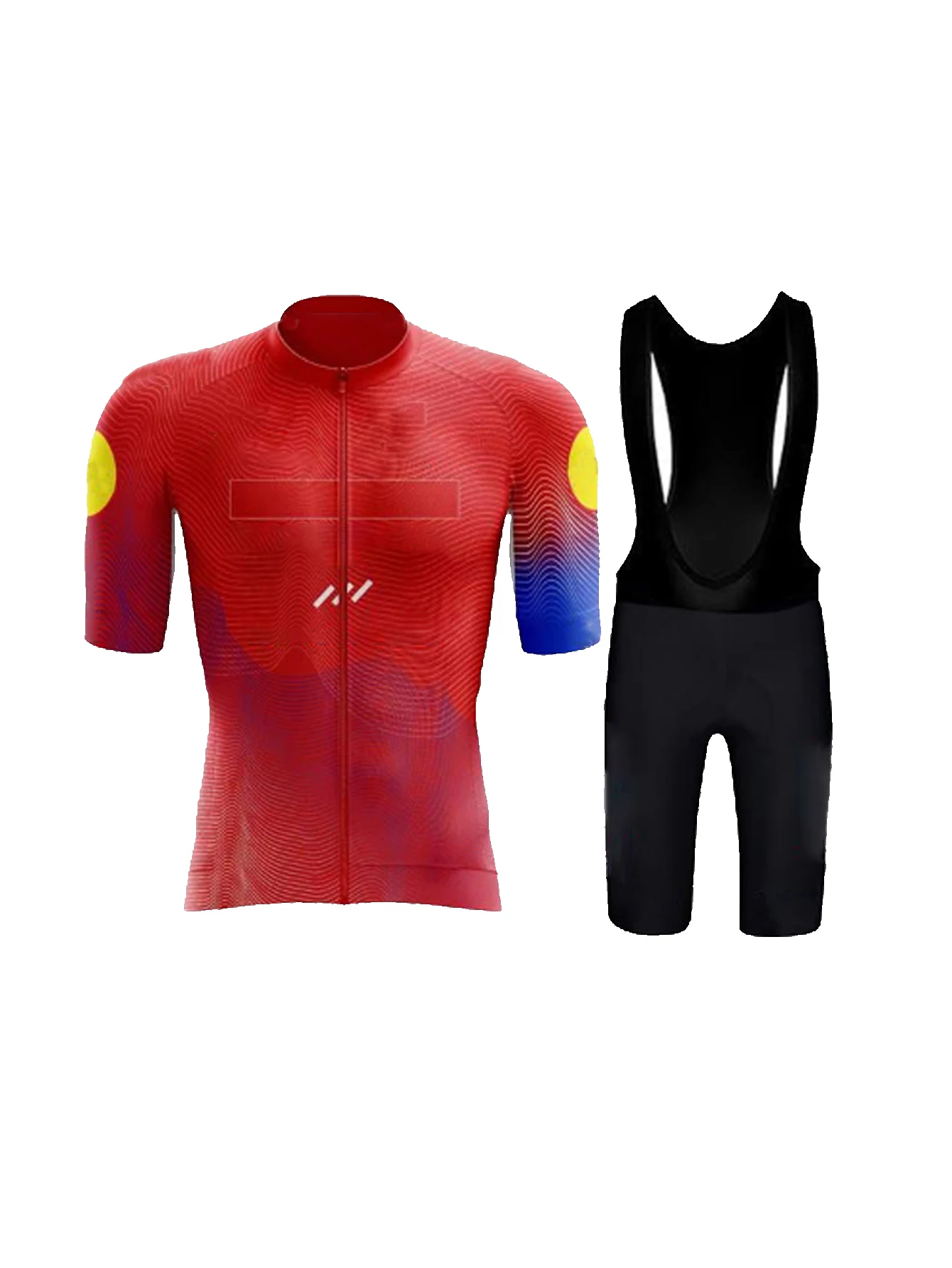 

Men's Cycling Jersey Set Road Bike Jersey Zipper Pocket Bib Shorts with 4D Padded Cycling Clothing Set