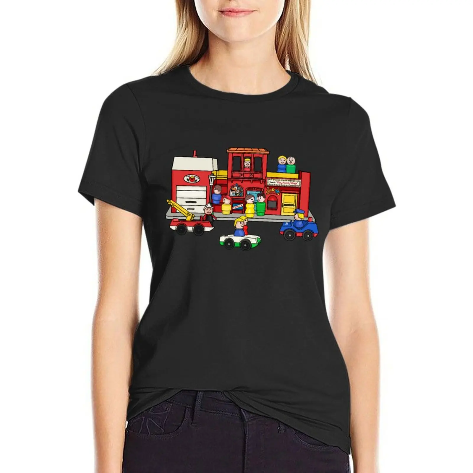 

Fisher Price Little People Main Street T-Shirt oversized sports fans plus sizes white t shirts for Women