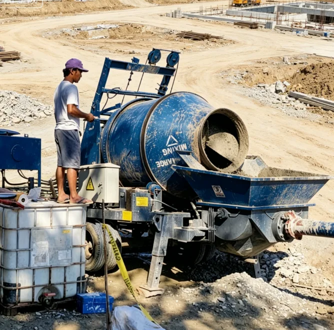 Customized Factory Price New Concrete Pumping Integrated 92KW Rated Power Diesel Electric Engine High Efficiency Concrete Mixer