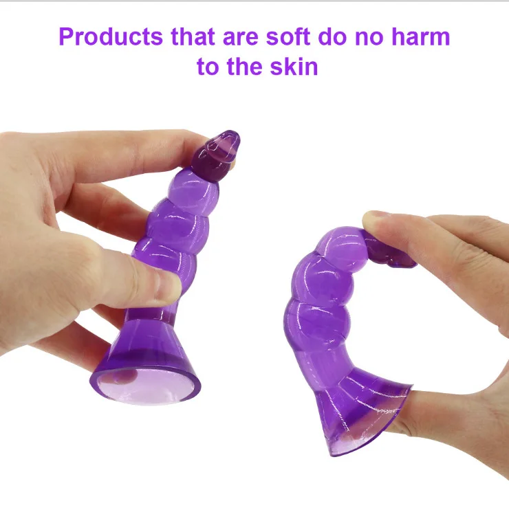 Mini Soft Silicone Anal Plugs Beads Dildo Butt Plug w/ Suck Cup Prostate Massage Adult Sex Stopper Toy for Men Women Adult Games