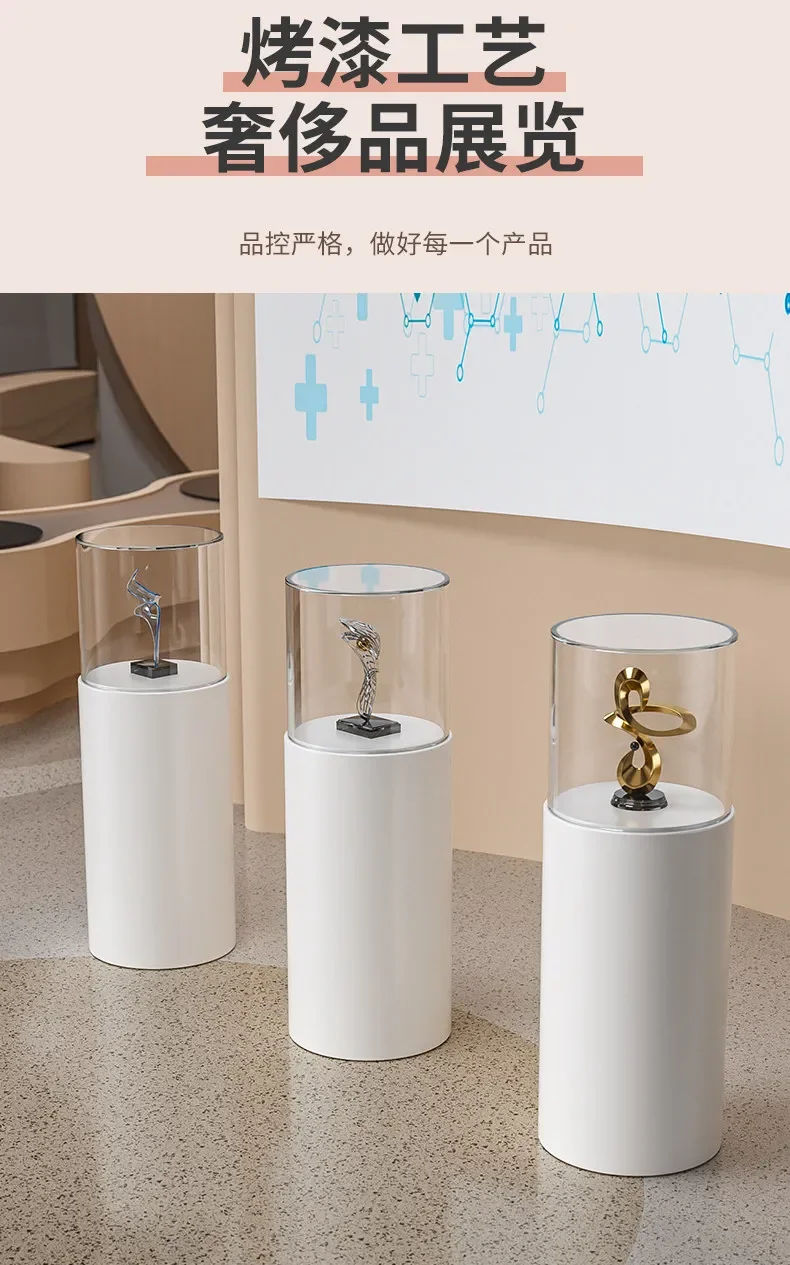 Customized round acrylic cover paint display stand dust cover display case exhibition hall commercial sample cabinet