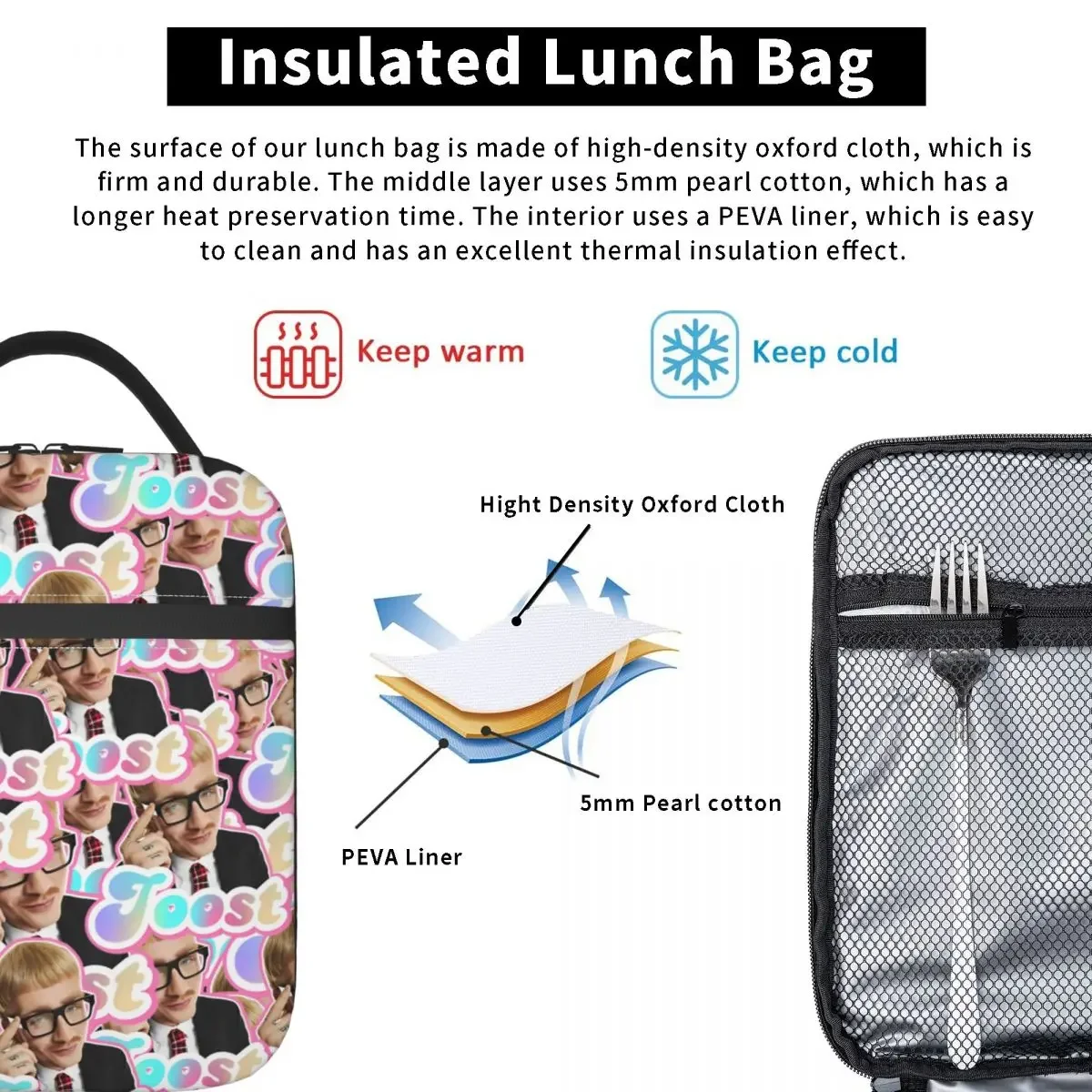 Lunch Boxes Joost Klein Funny Head Accessories Storage Food Box Unique Design Cooler Thermal Lunch Box For School