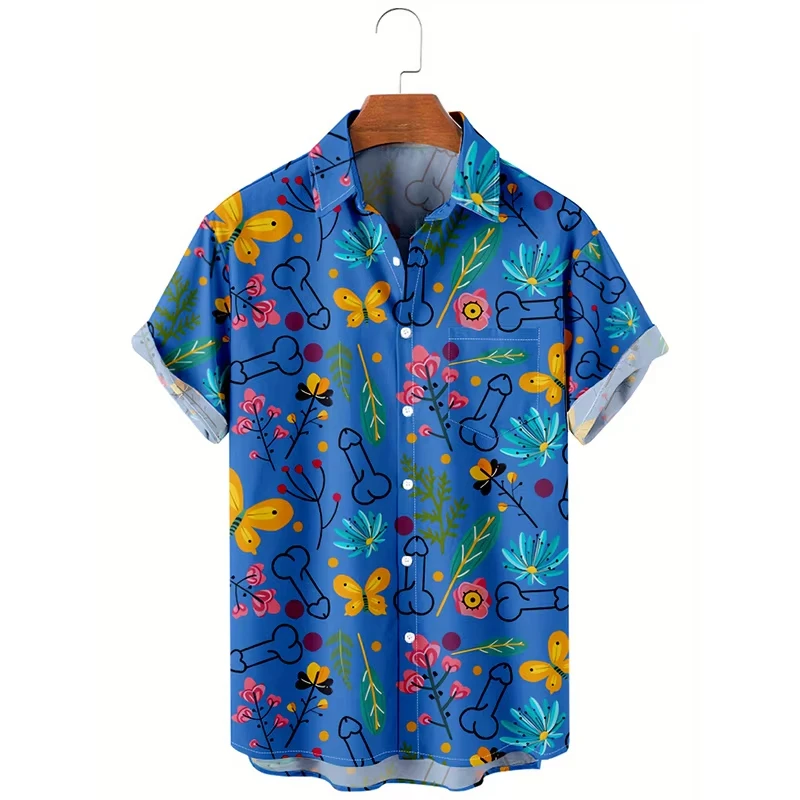 

2025 Men's Harajuku Anime Art 3D Print Shirt Edgy Graphic Short Sleeve Oversized Streetwear Summer Bold Style​