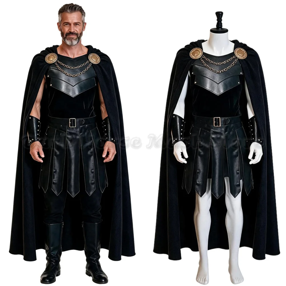 Erwachsene Männer Verkleiden sich als Odysseus Agamemnon Cosplay Kostüm Uniform Umhang Set Rollenspiel Fantasia Outfits Halloween Karneval Anzug