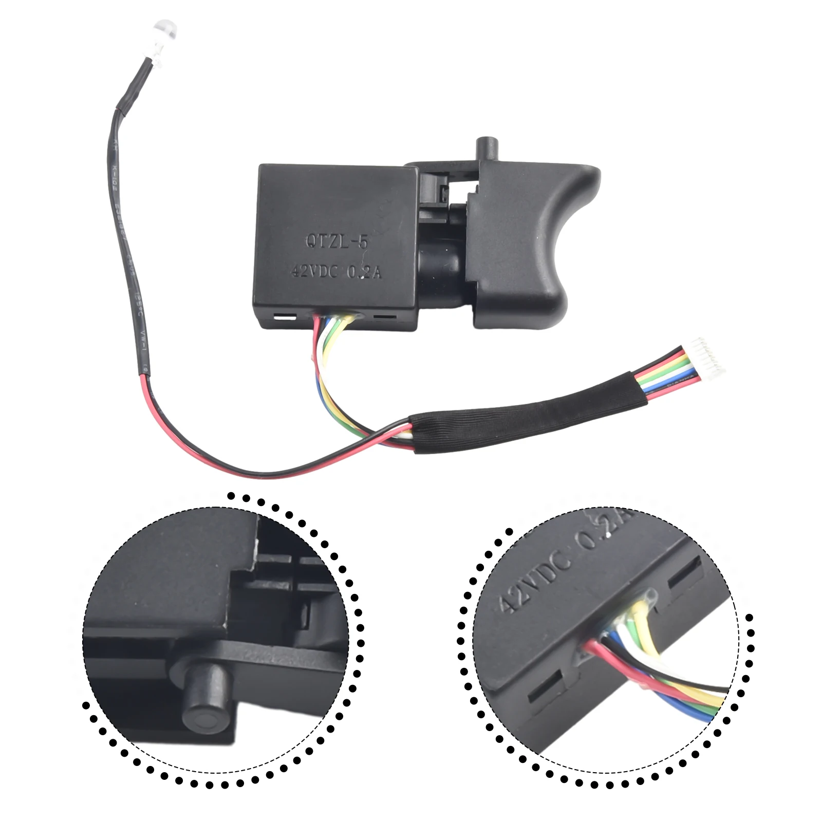 

Useful Practical Trigger Switch Power Tools Replacement Electric Plastic + Metal Speed 7.2V-24V Black Controller Switch