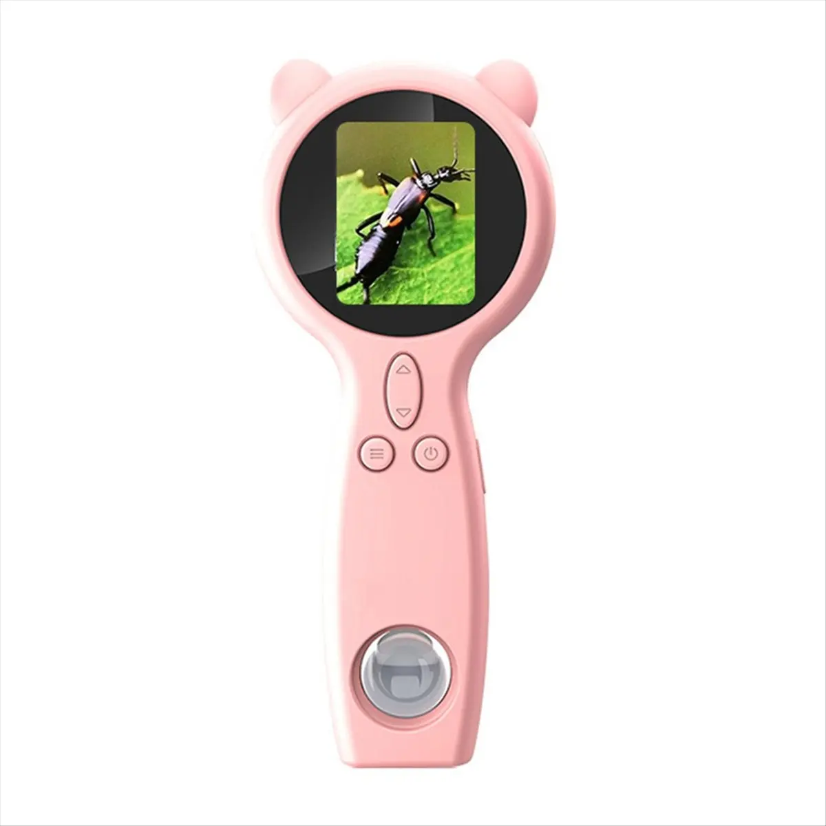 A72U Hand Held Microscope HD Magnification Magnifier Two Lens Multi-Functional Magnifying Glass Support Photo Video Pink