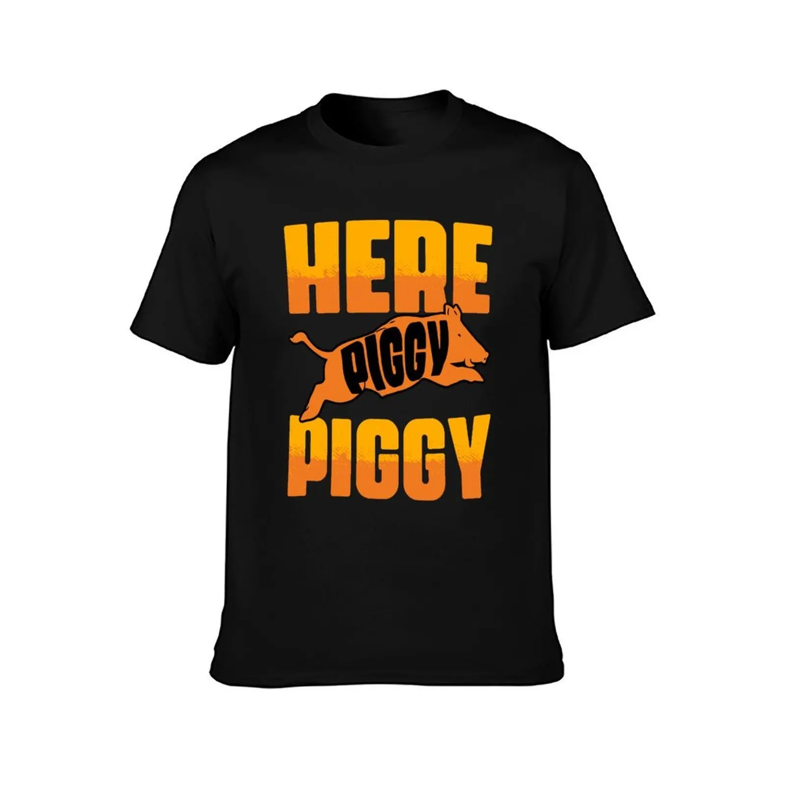 Here Piggy Piggy Funny Grunt Hunting Humor For A Boar Hunter T-Shirt, Summer Casual Cotton Tee, Oversized Streetwear Tops