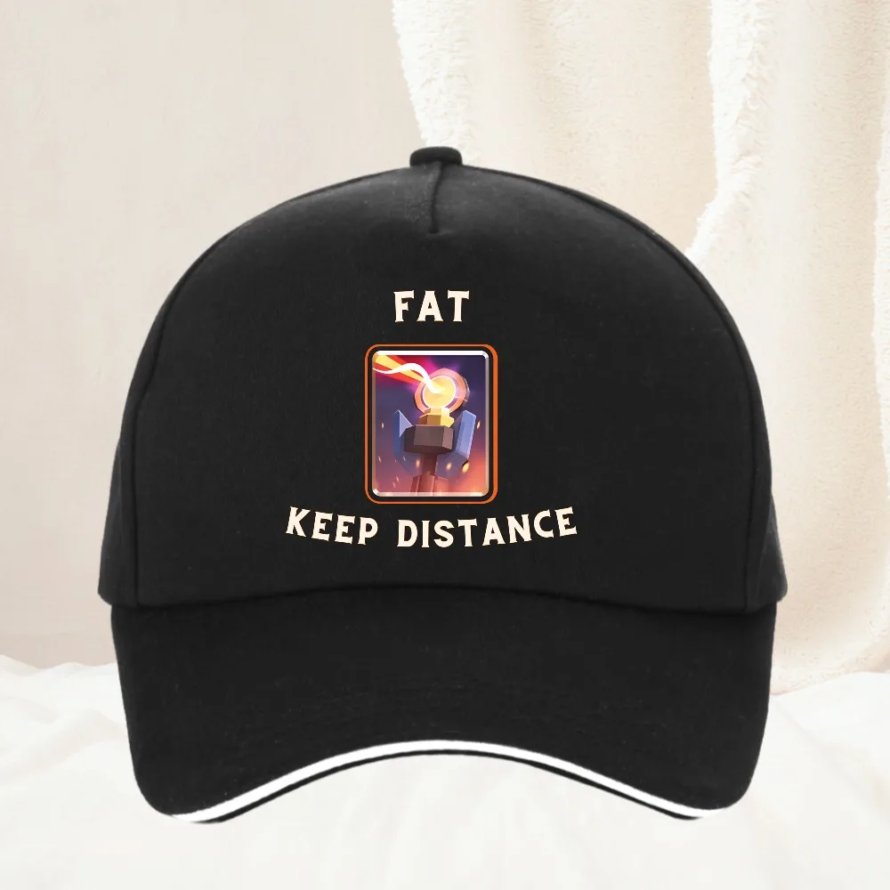 

Fat Keep Distance Girl Baseball Cap Women Oversized Joke Humor Gift for Him and Her Kawaii Cute Memes hat