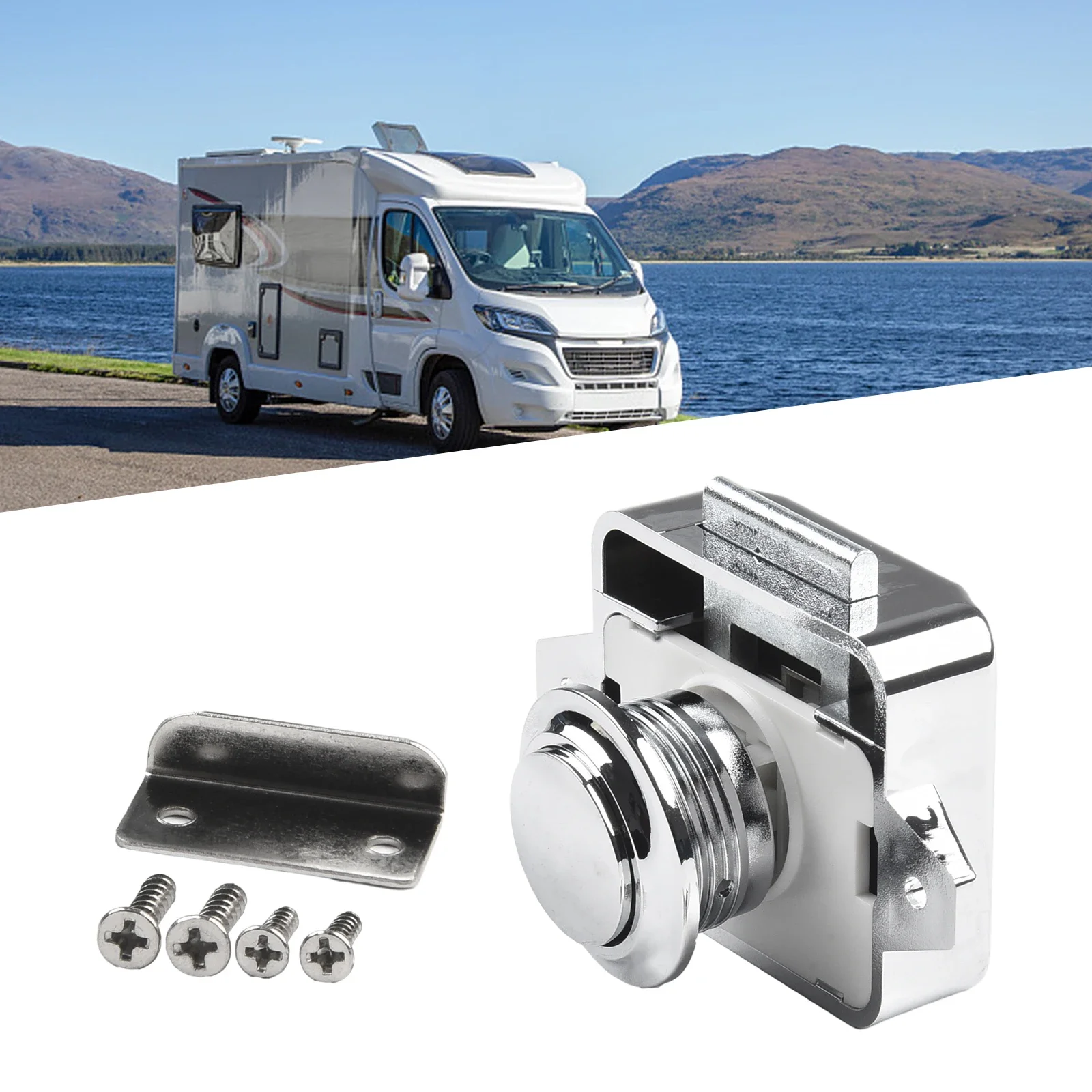 Knob Button Catch Lock Yacht Boat Button Camper Caravan Cupboard Furniture Hardware L-shaped Plate Accessories