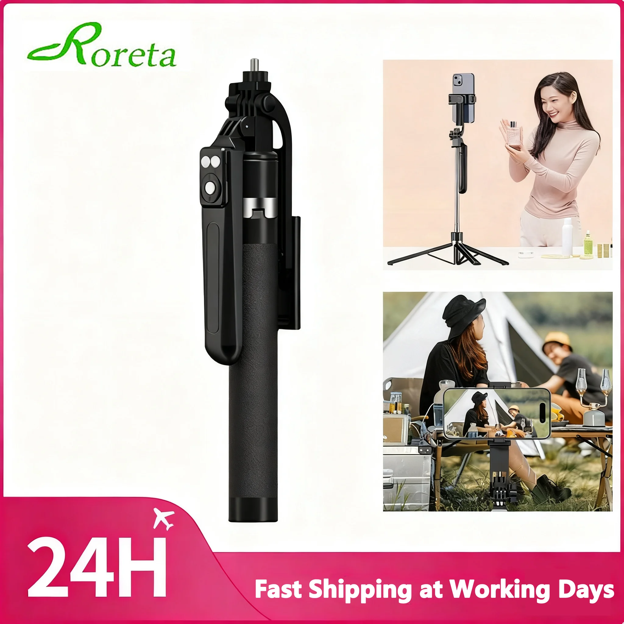 Roreta Quick-Release Tripod for Camera Smartphone Max 1.7m Tripod Selfie stick with Remote Control