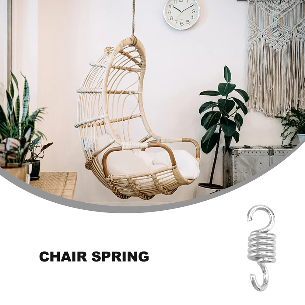 

3pcs Heavy Duty Hammock Chair Springs Silver Metal Swing Spring Kit for Hanging Accessories Indoors Outdoors Balcony Garden
