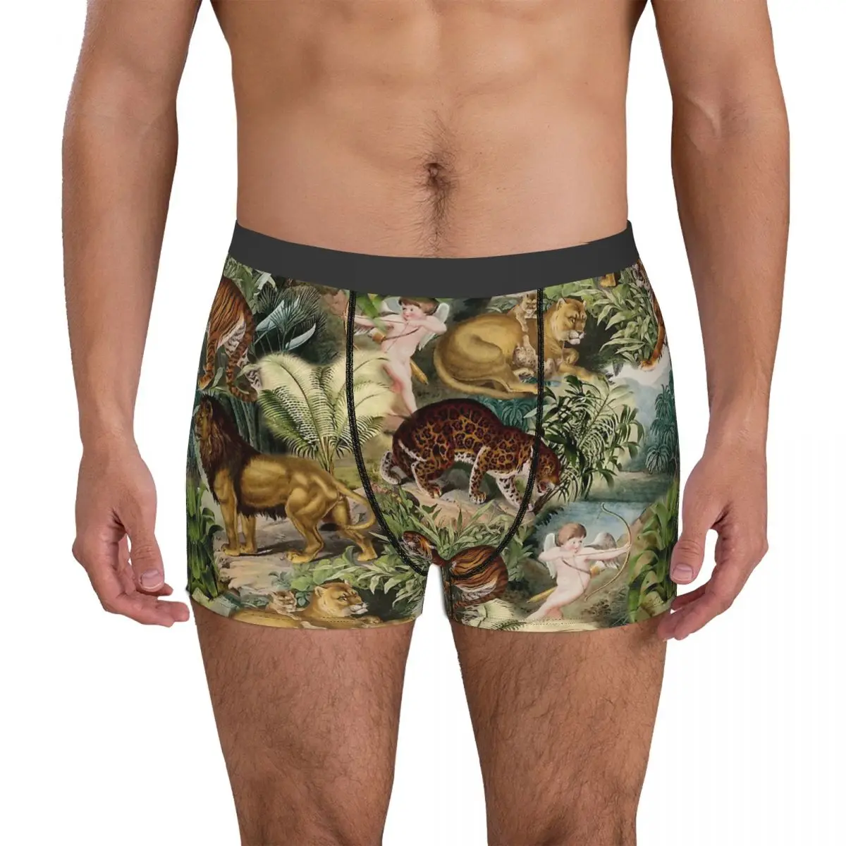 Beauty Tiger King of the Forest Animal Underpants Cotton Panties Male Underwear Ventilate Shorts Boxer Briefs