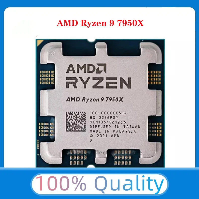 AMD Ryzen 9 7950X New R9 7950X 4.5 GHz 16-Core 32-Thread CPU Zen 4 Processor 5NM Radeon RDNA 2 L3=64M 100-000000514 Socket AM5