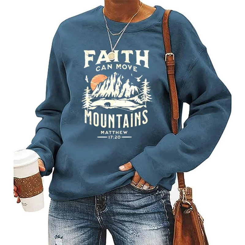 Women's Outdoor Camping Hiking Hoodie Christian Faith Long Sleeve Casual Fashion Shirt Top