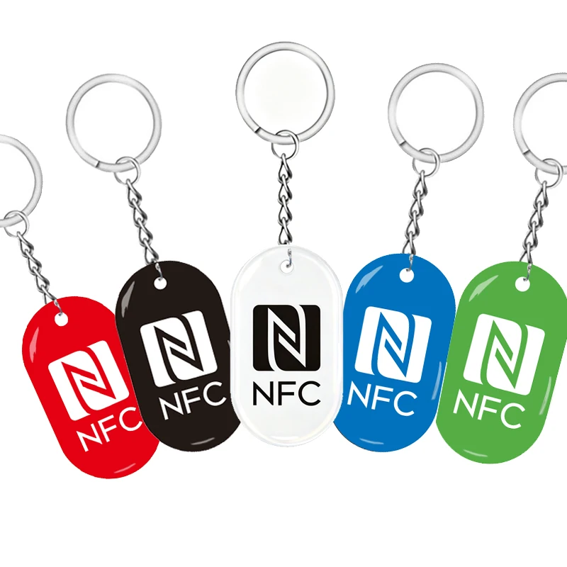 NFC Tags for All NFC Enabled Phones Ntag213 Epoxy RFID Card 13.56MHz Token with Rope Waterproof