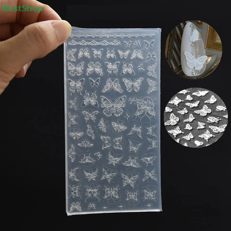 ★ ★ ★ 3D Silikon Nail art Carving Form Drachen Phoenix Schmetterling Design Nagel Form Stanzen Platte DIY Maniküre Werkzeuge