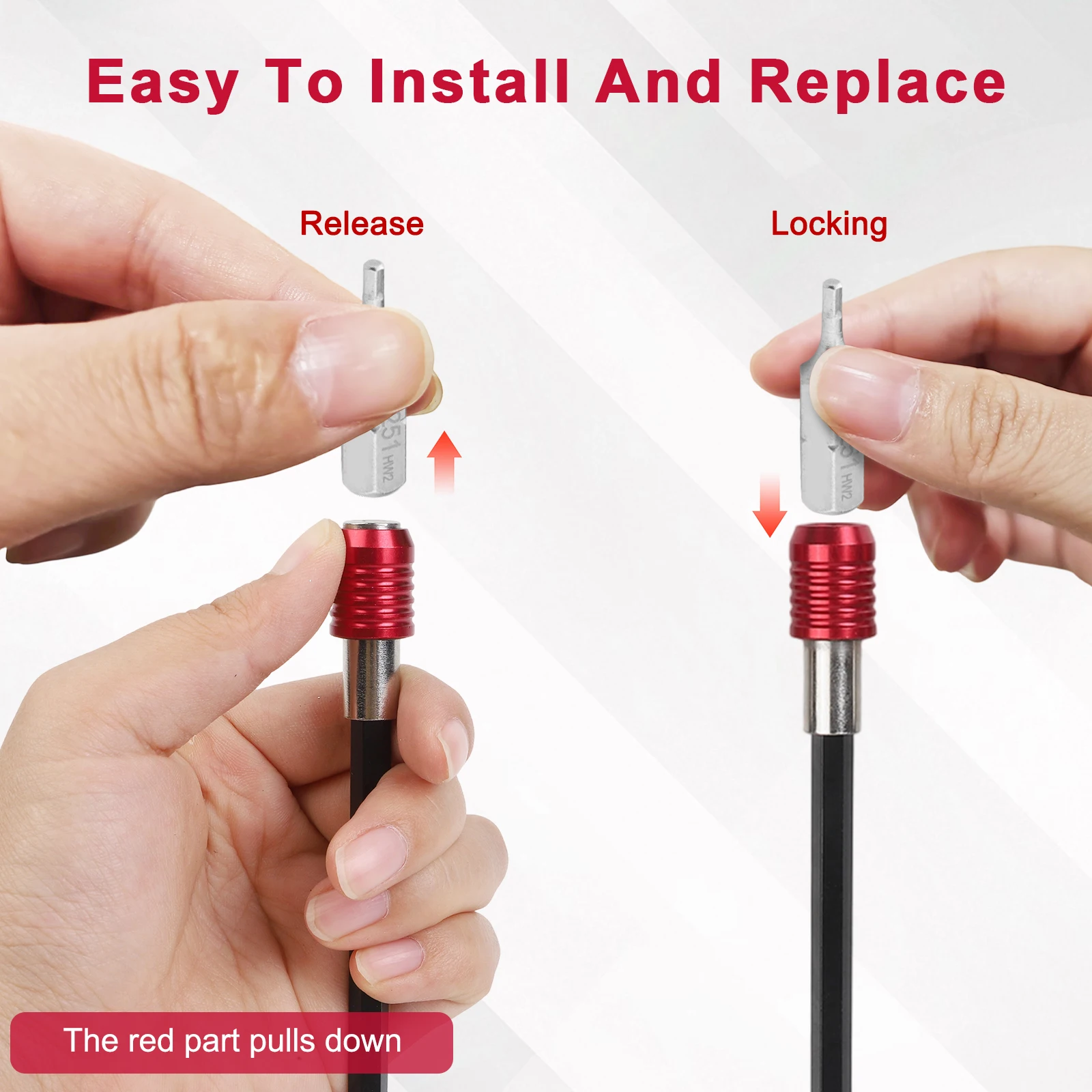 

Держатель для бит с шестигранным хвостовиком 1/4 дюйма, быстросъемный, самоблокирующийся, магнитный удлинитель для дрели, 3/4 шт. ﻿ Электроинструмент