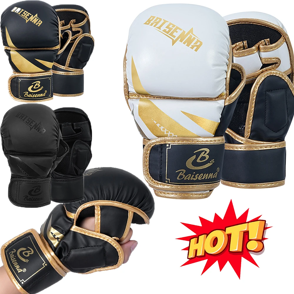 

Professional MMA Boxing Gloves Half Finger Sandbag Karate Muay Thai Training Gloves Thickened Boxing Equipment for Adult Kids
