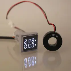 60-500V 0-100A Square LED Digital Dual Display Voltmeter Ammeter Gauge Current Meter 22mm Professional Meter