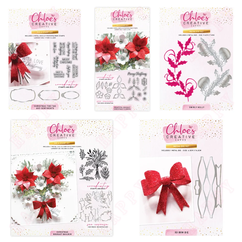 

New Christmas Creative Cards Box Kit Metal Cutting Dies and Stamps DIY Scrapbooking Stencil Paper Cards Embossing Handmade Album