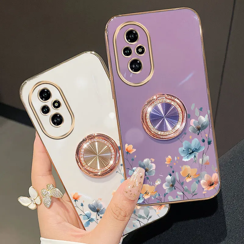 حبة حزام الحبل لطيفة الأزرق زهرة حامل هاتف حافظة لهاتف هواوي الشرف 9X Pro 60 70 80 90 100 200 300 Pro Ultra Y9s