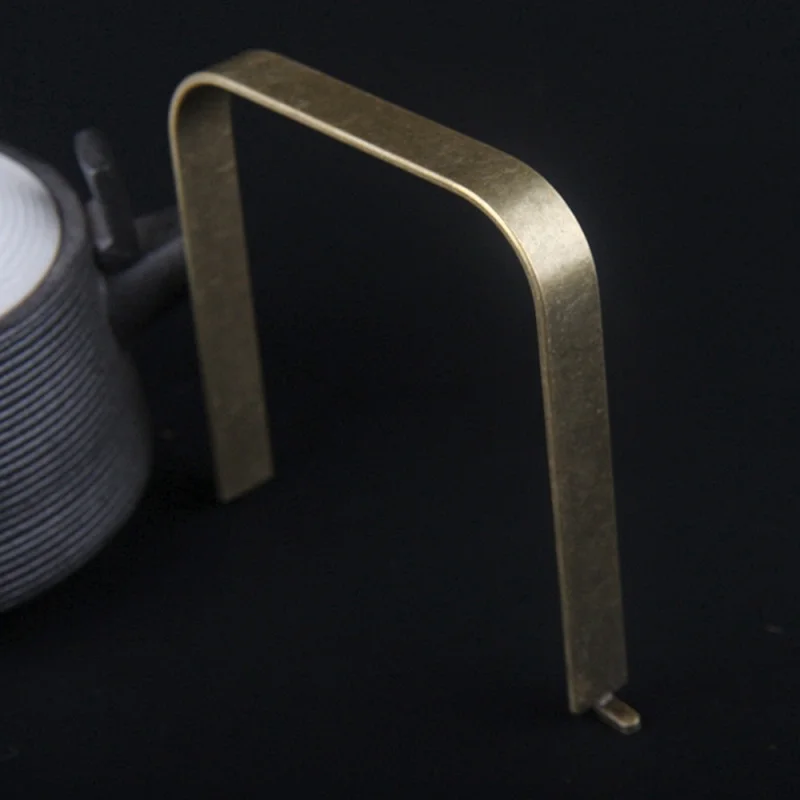 1PCS Stainless Steel Square Vintage Brass Handle With/ Without Hemp Rope DIY Tea Set Teapot Replacement Accessories